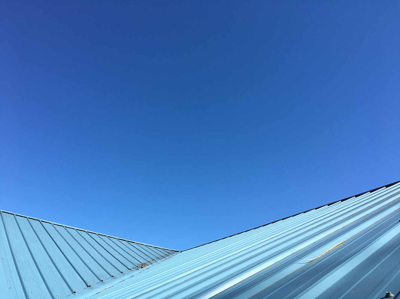 blue metal roof