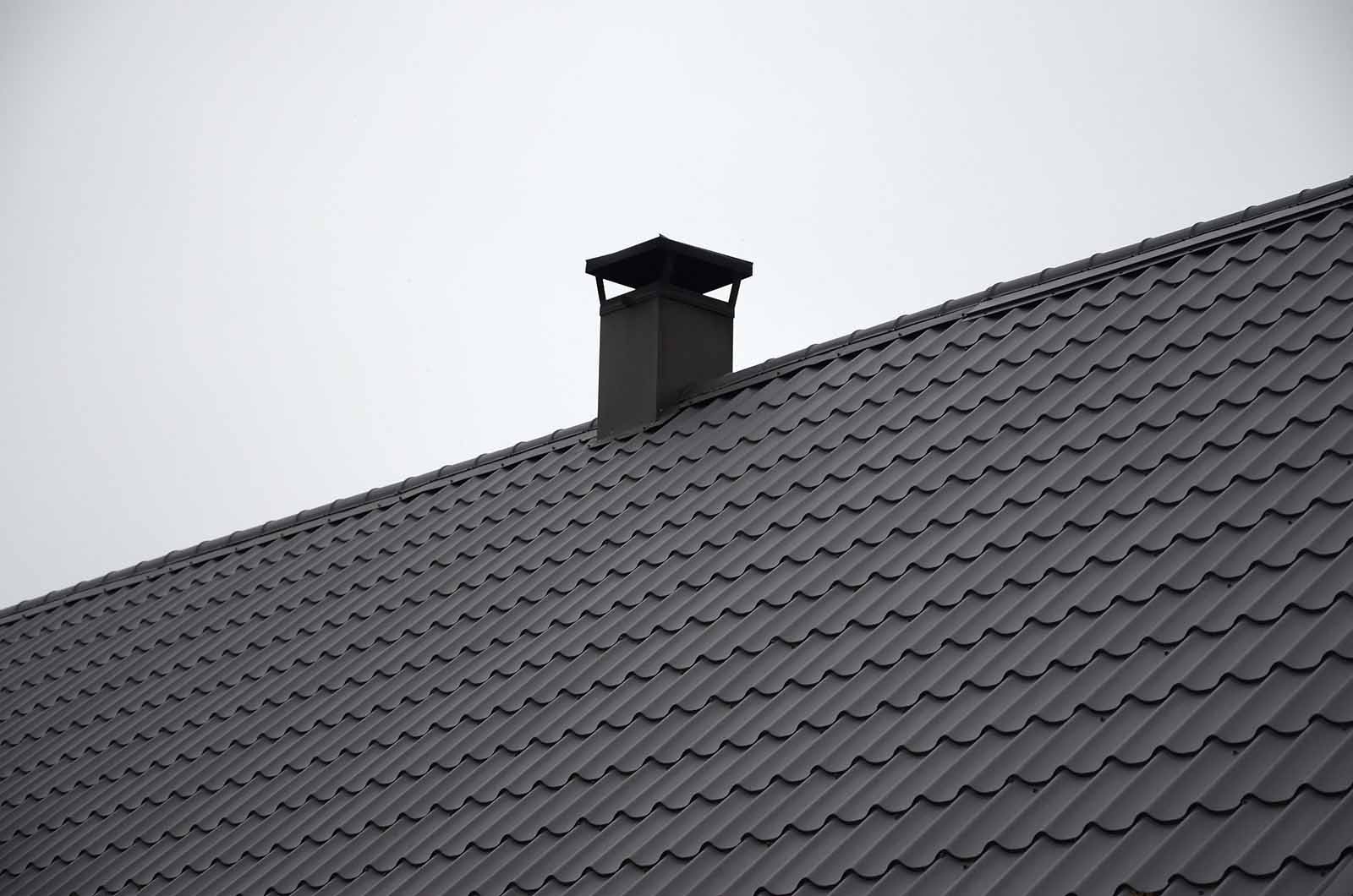 modern brown roof made of metal corrugated metal